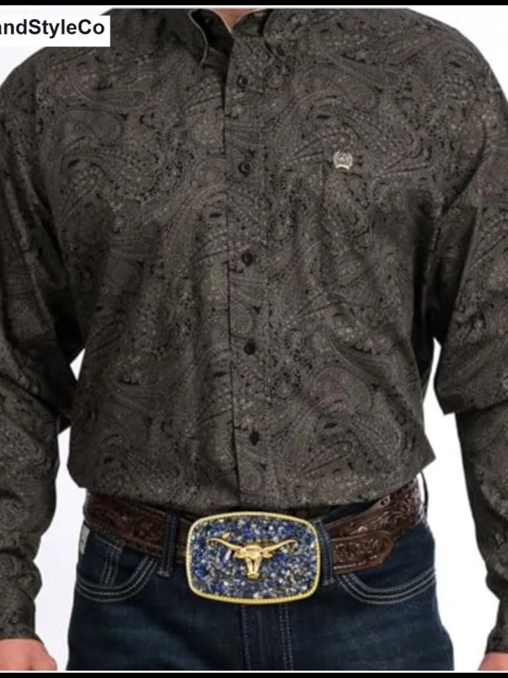 Western Belt Buckle for Men, Golden Horse Design, Zinc Alloy, Fits 1.5